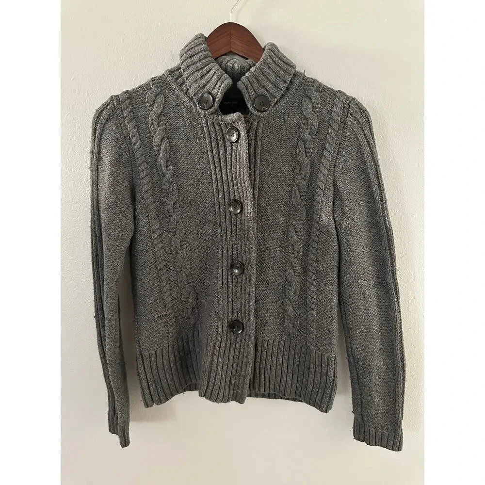 Banana Republic Grey Vintage Wool Cardigan